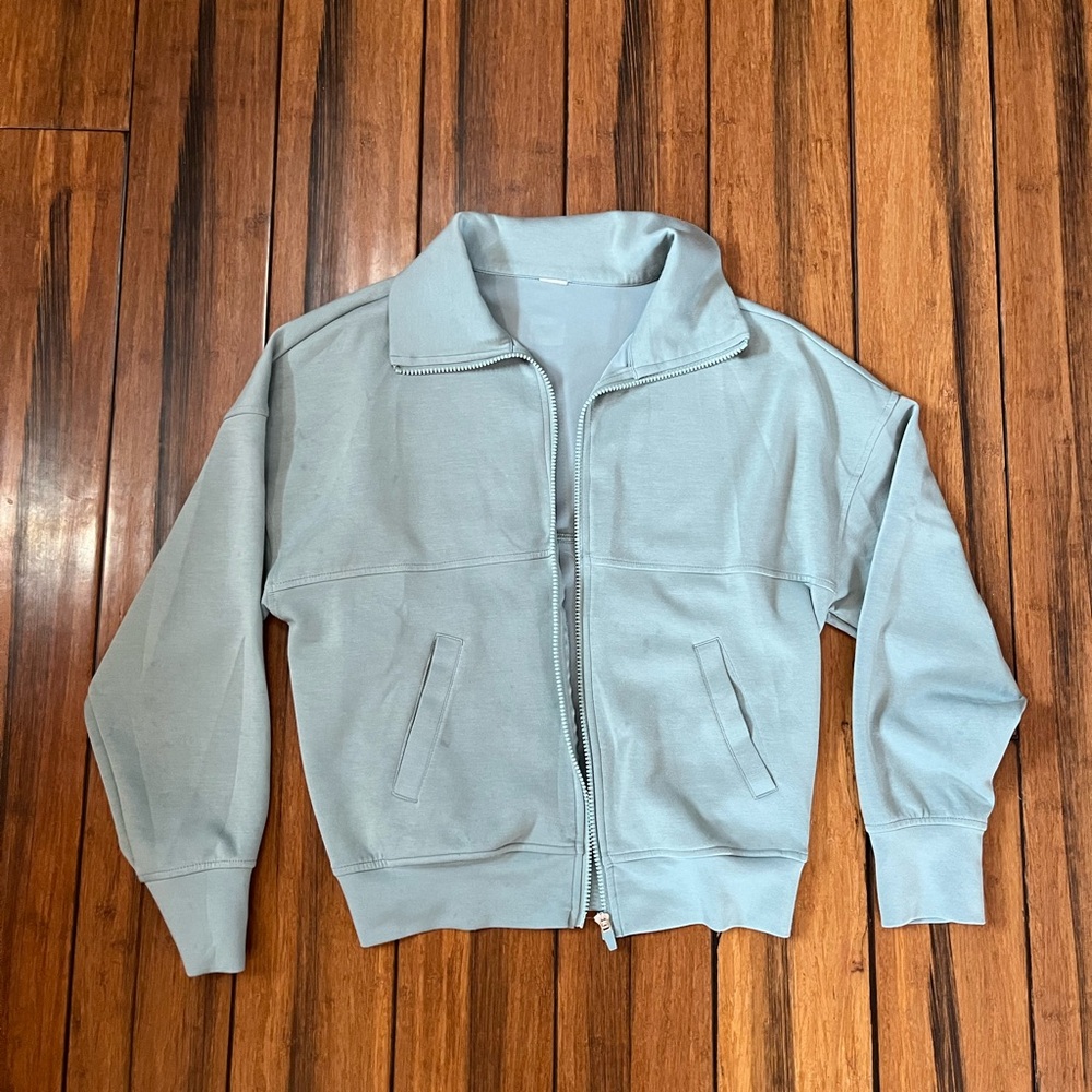 Light Blue Zip-Up Jacket